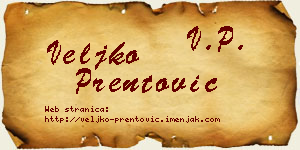 Veljko Prentović vizit kartica